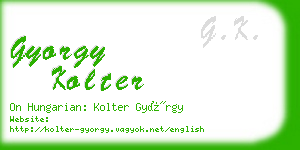 gyorgy kolter business card